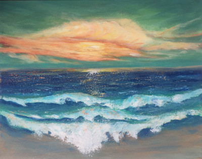 Ocean Painting Art Acrylic Original Tropical Vibes 16 X 20 On